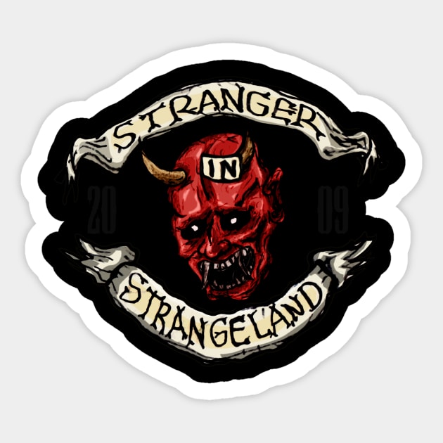 Stranger In Strangeland Logo kabuki mask Version Sticker by fixedthor